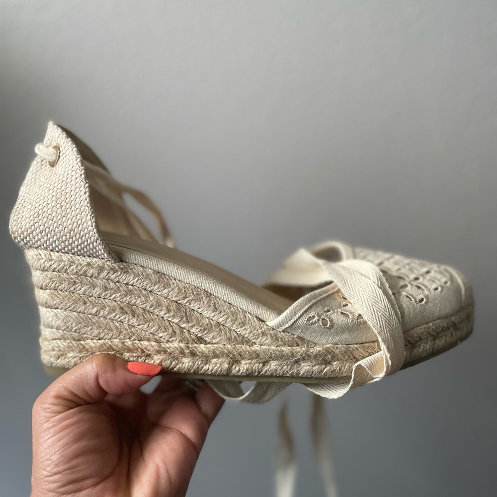 Macy's Cream Lace Espadrille Flats - Picture 3 of 4
